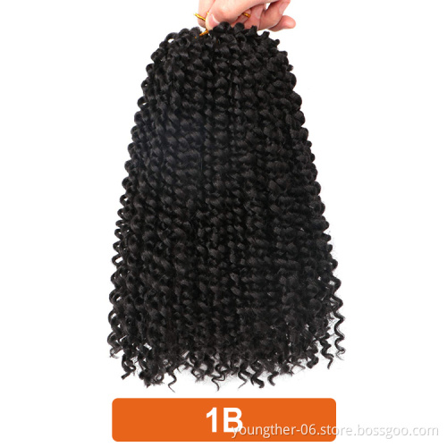 Jerry Curly Passion Twist Synthetic Crochet Braids Extension Kinky Curly Black Brown Ombre Crochet Hair Braids Passion Twist